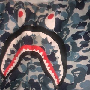 A Bathing Ape Bape Ape shark Blue camo shorts 31-32